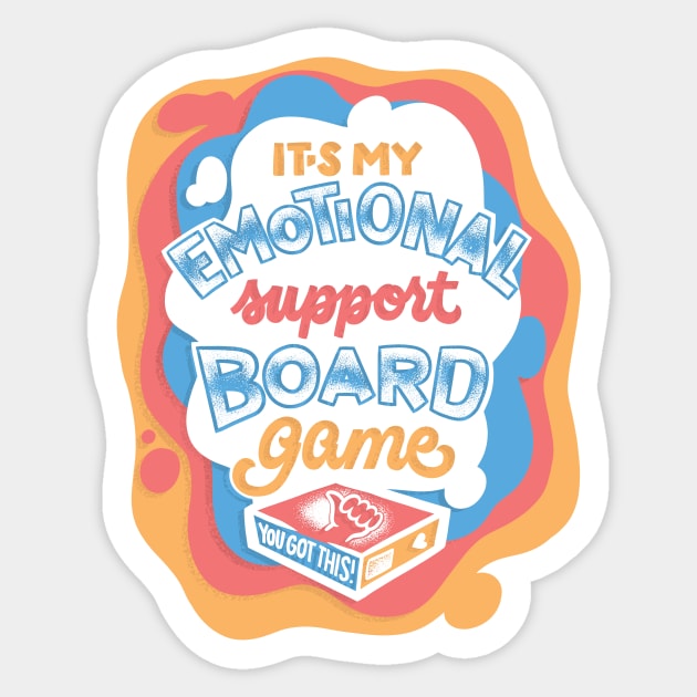 Emotional Support Board Game Sticker by polliadesign